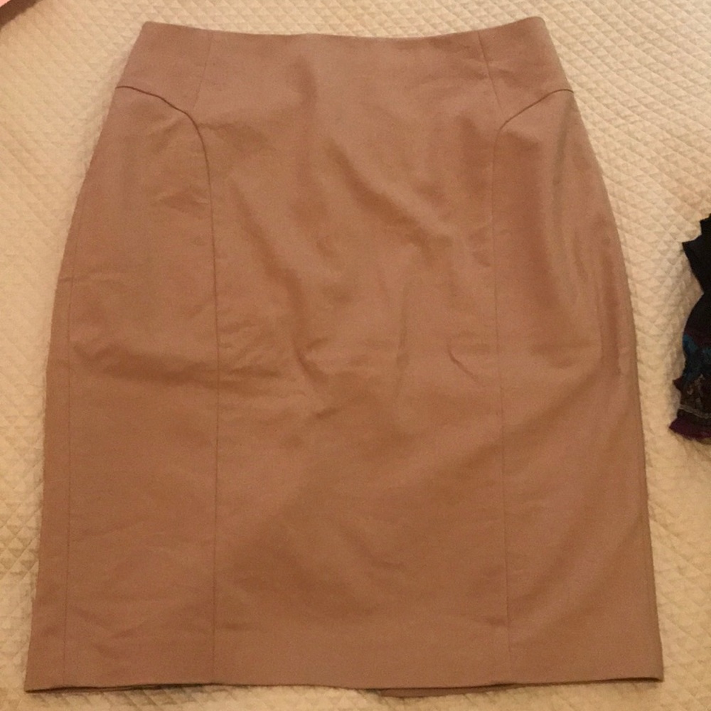 Tan pencil skirt